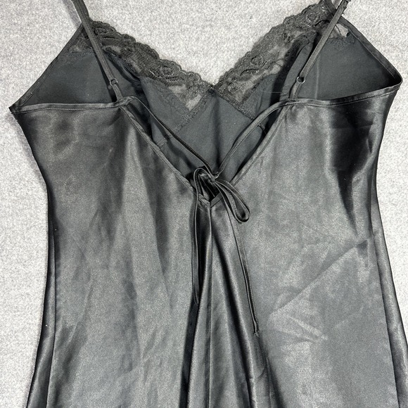 Victoria's Secret Satin Slip Dress Women Small Black Lace Trim Lingerie Nightie - Picture 7 of 9